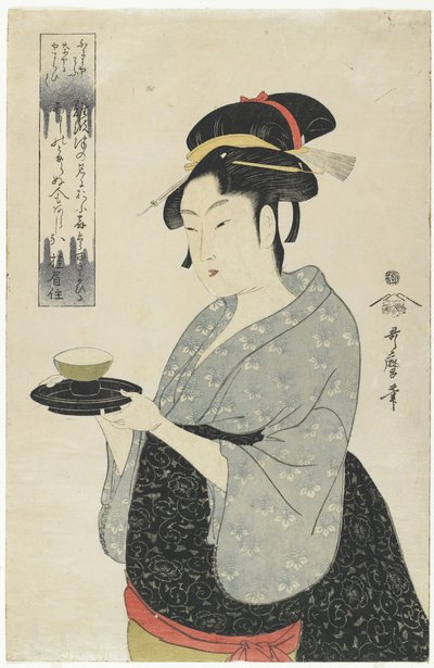 Naniwaya Teahouse Waitress Okita by Kitagawa Utamaro